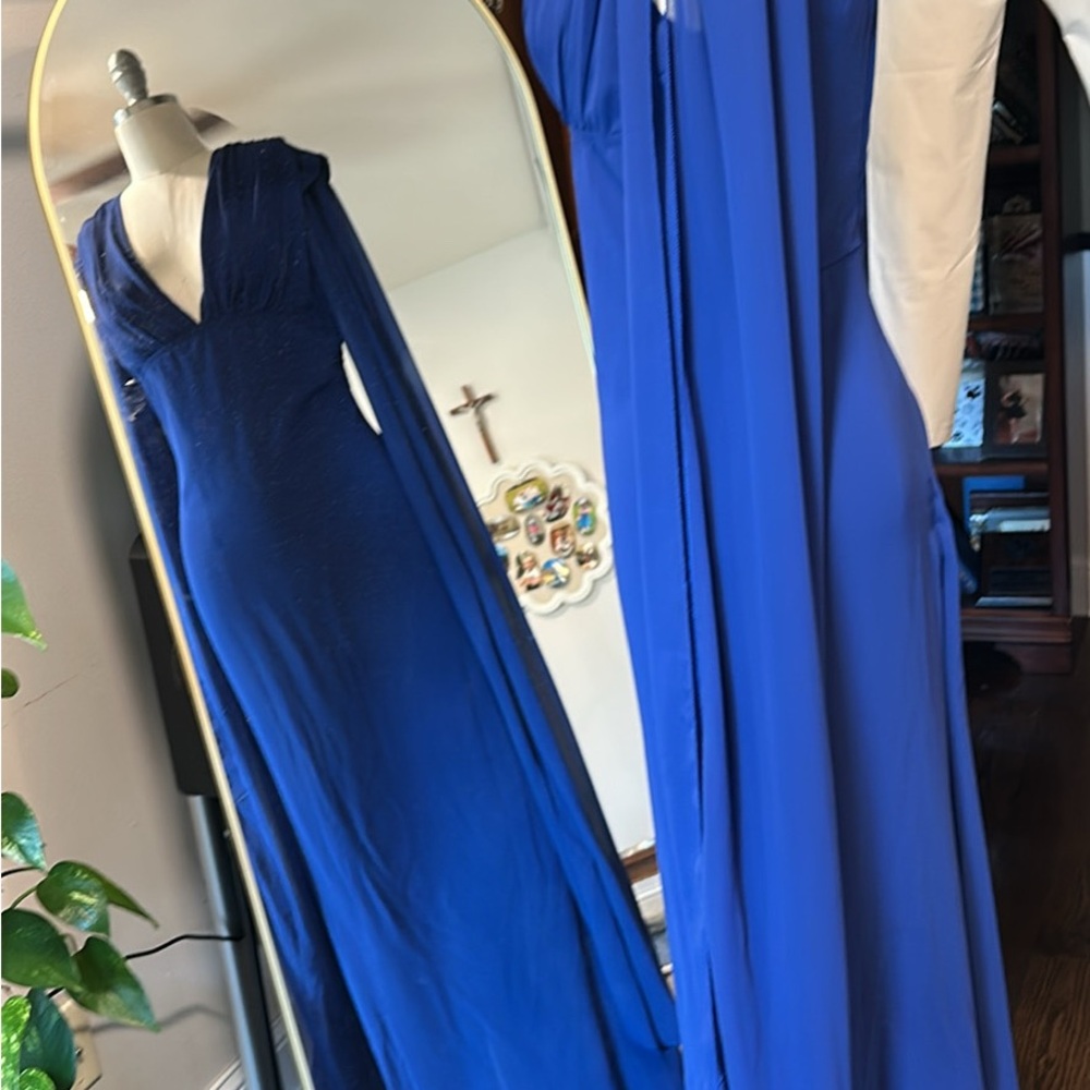 Elegant Long Sleeve Blue Dress